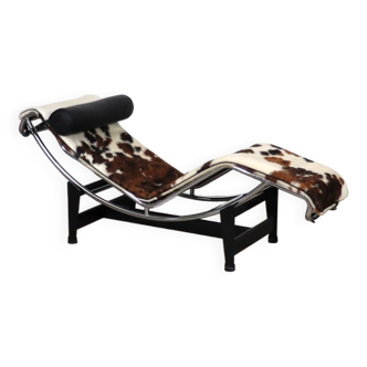 Cassina LC4 Chaise Longue In Ponyskin By Le Corbusier, Charlotte Perriand