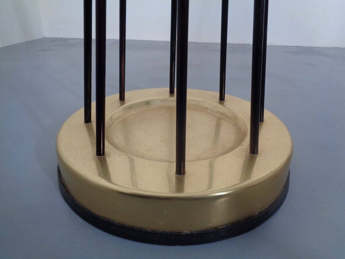 Italian copper and steel tubular coat rack, 1950s