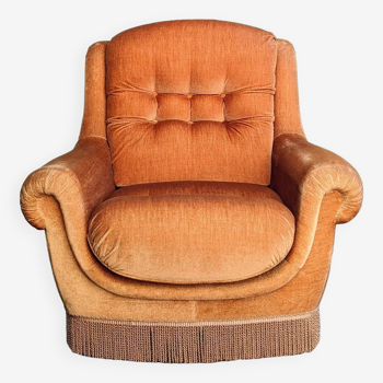 Fauteuil en velours années 70