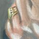 Painting clenched fist, signet ring and rolex