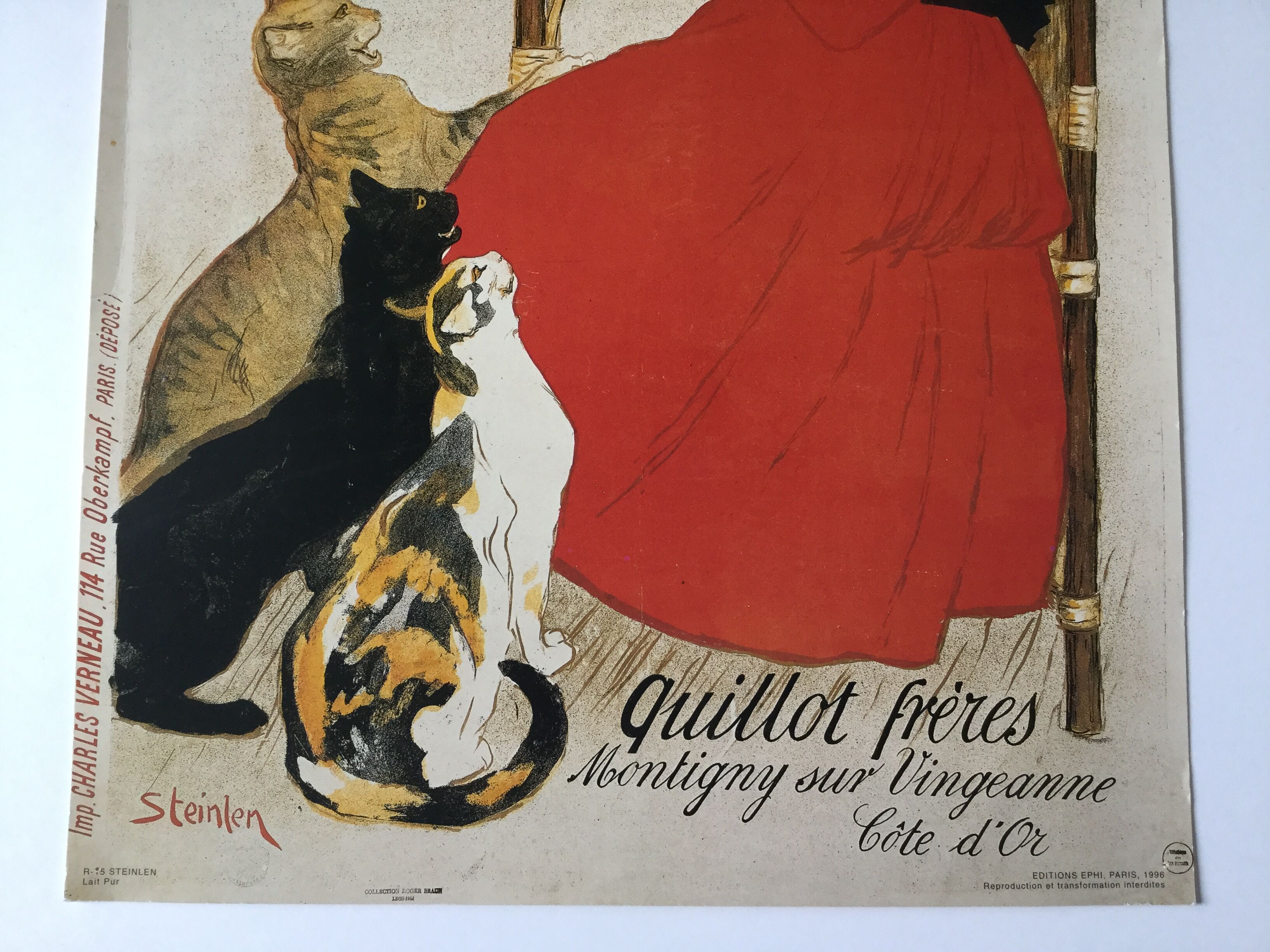 Advertising poster Pure Milk of Vingeanne sterilized Quillot brothers