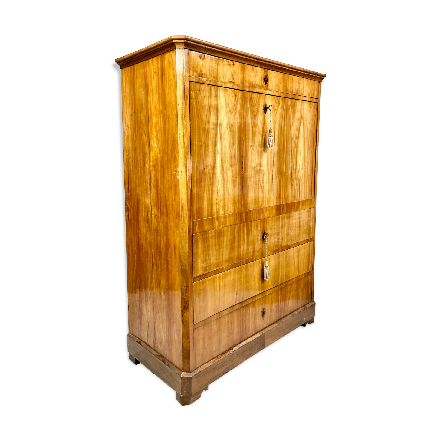 Secrétaire droit Biedermeier en placage de merisier, Circa 1820