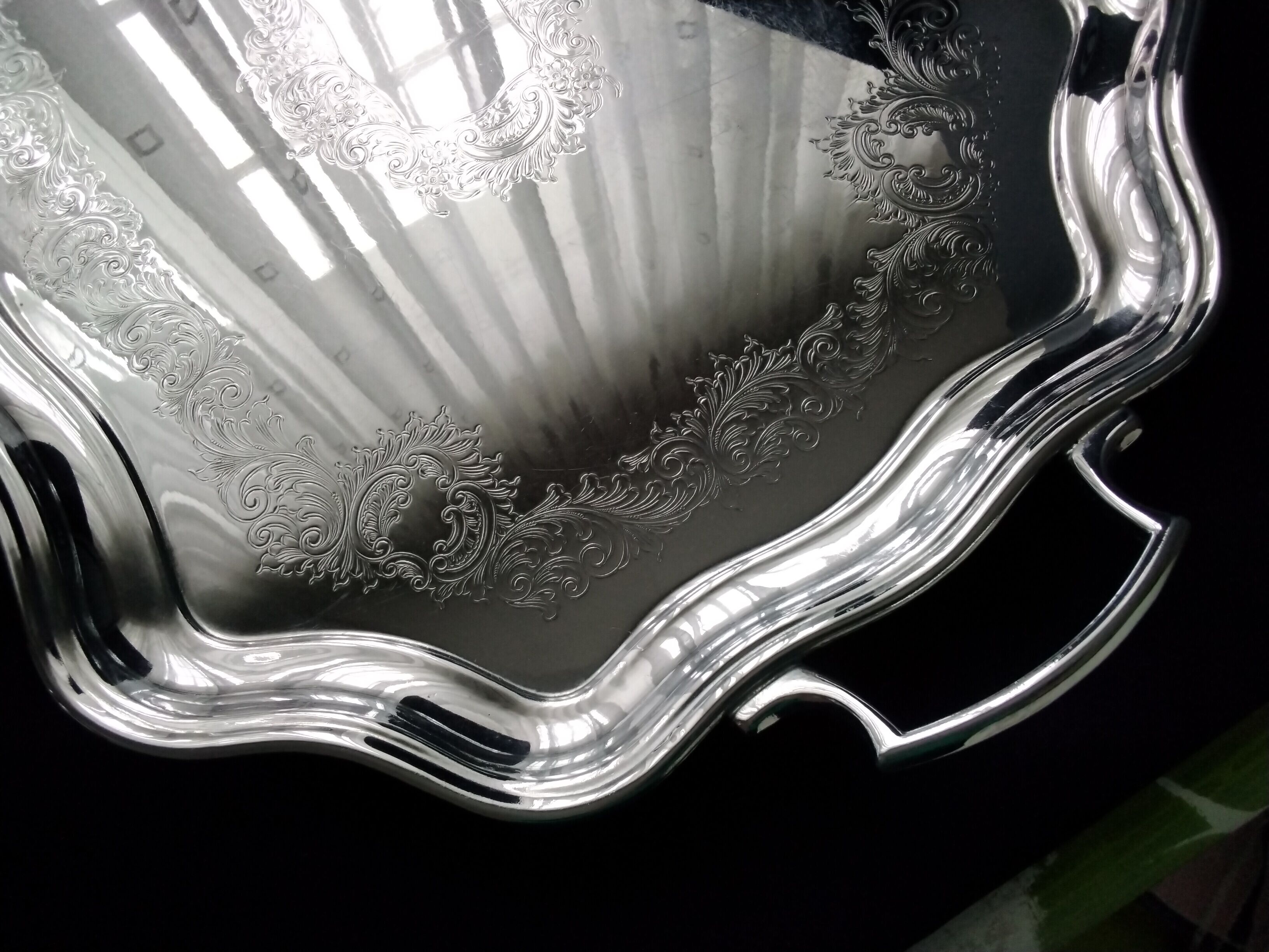 Large serving tray in stainless steel 40 x 50 cm