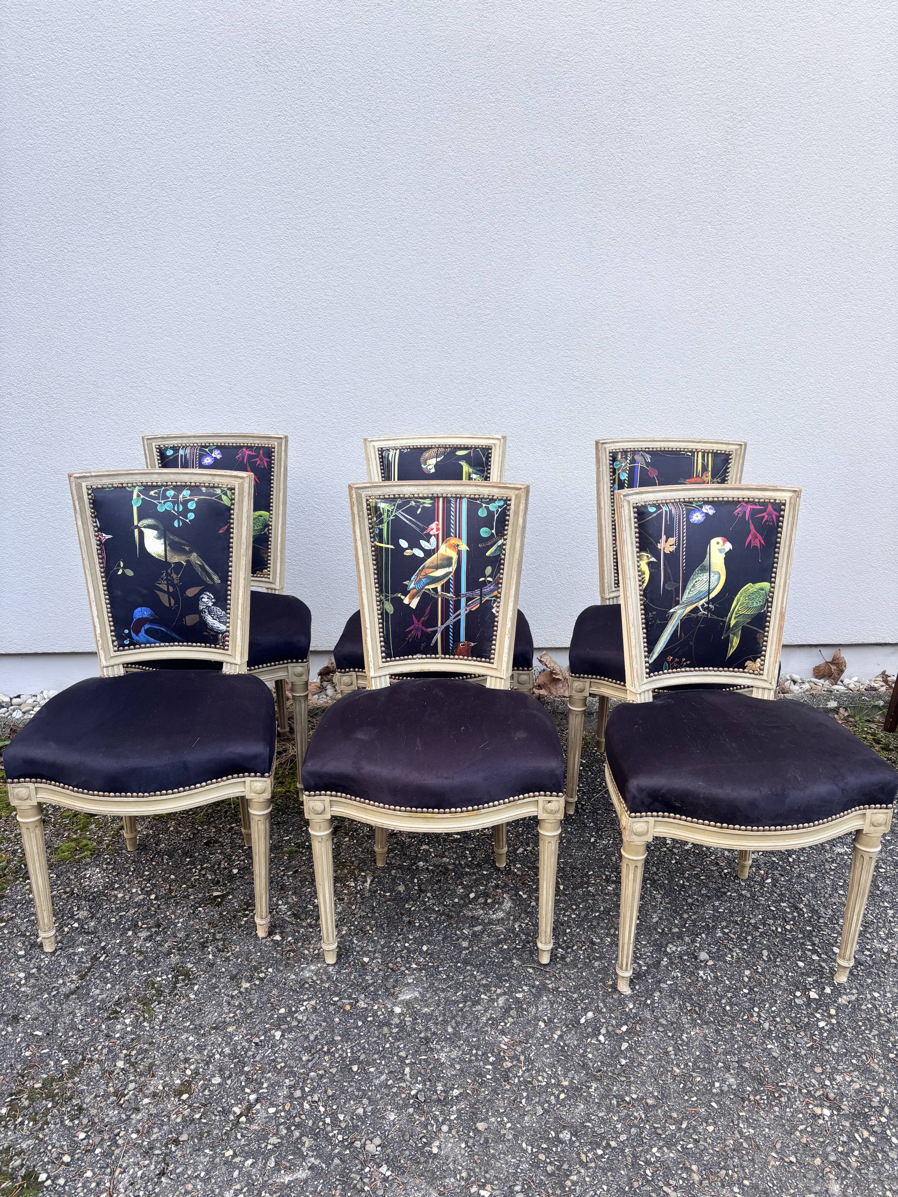 Set of 6 Louis XVI dining chairs
