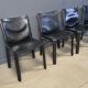 Black leather Mario Bellini Cab dining chairs Italy, 1970s - set of 4