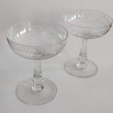 Crystal champagne coupes from Saint Louis.