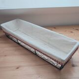 Bread basket in metal and fabric - 43 x 13 x 8 cm