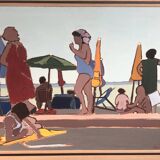 oil painting on canvas - seaside scene