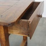 Table à manger française ancienne à 3 tiroirs de la fin du XVIIIe siècle