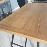 Industrial style table solid oak and steel