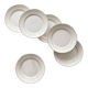 6 antique earthenware flat plates in off-white with gilding from Moulin des Loups.