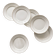 6 antique earthenware flat plates in off-white with gilding from Moulin des Loups.
