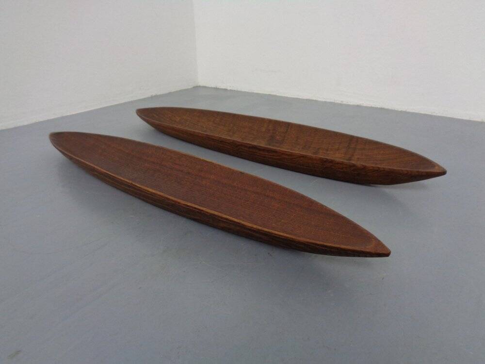 Large Italian Wooden Bowls by Fulgenzi, 1960s, Set of 2