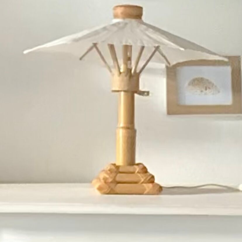 Vintage bamboo table lamp