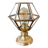 Lamp in brass, bronze and glass