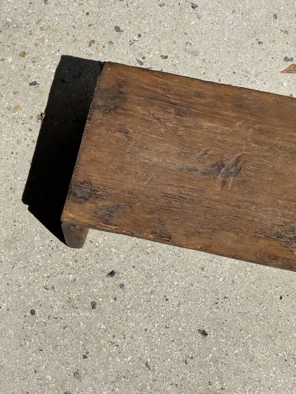 Petit banc en teck ancien bas indonésien ancien H10 L62 l14
