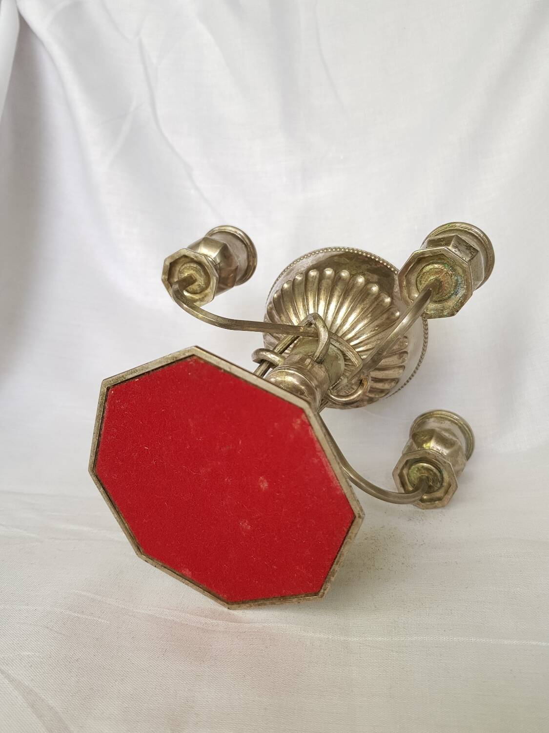 Bougeoir argent plaqué Grenadier vintage