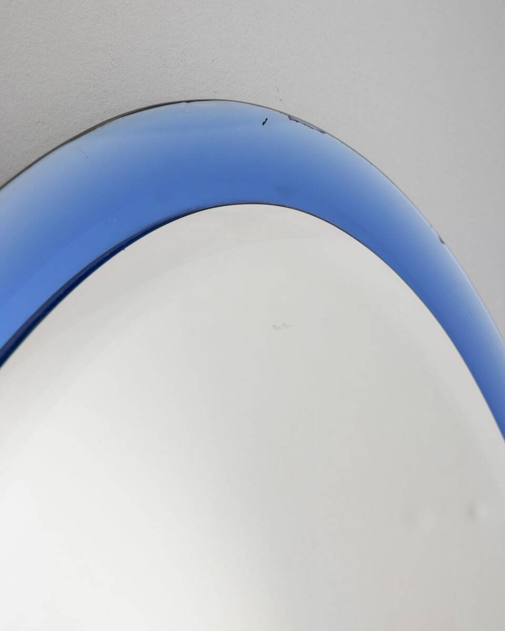 Vintage mirror 70s Crystal Blue Design A. Lupi for Cristal Luxor