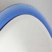 Vintage mirror 70s Crystal Blue Design A. Lupi for Cristal Luxor