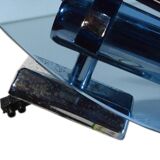 Blue wall sconces attributed to Fontana Arte, 1970.