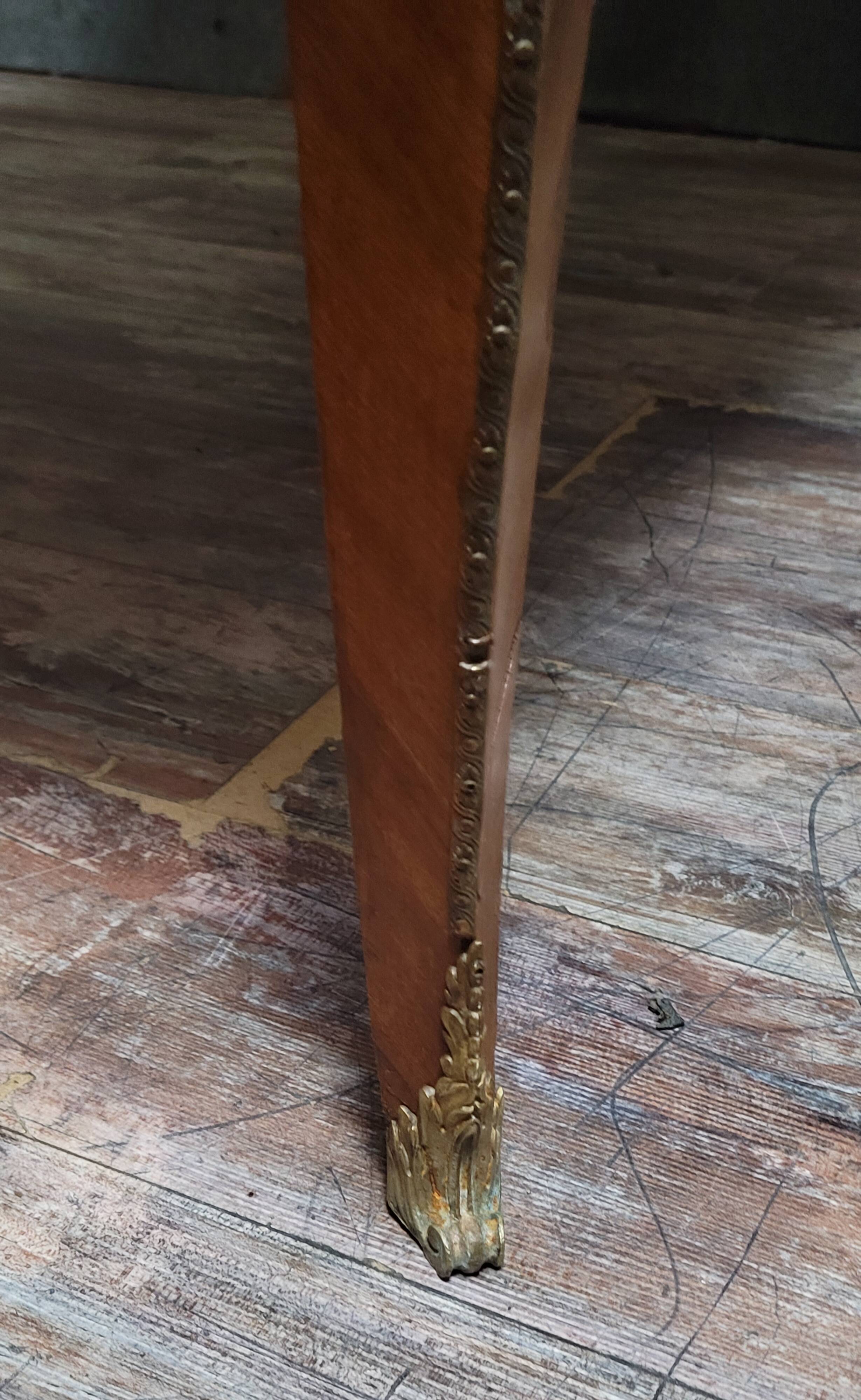 Louis XV style marquetry center desk