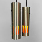 Pair of pendant lights "Trombone" by Jo Hammerborg for Fog & Mørup. Denmark 1960s
