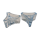 Two beautiful glass candle holders in translucent bluish glass.