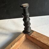 Antique Napoleon III footstool in turned blackened wood – 19th century