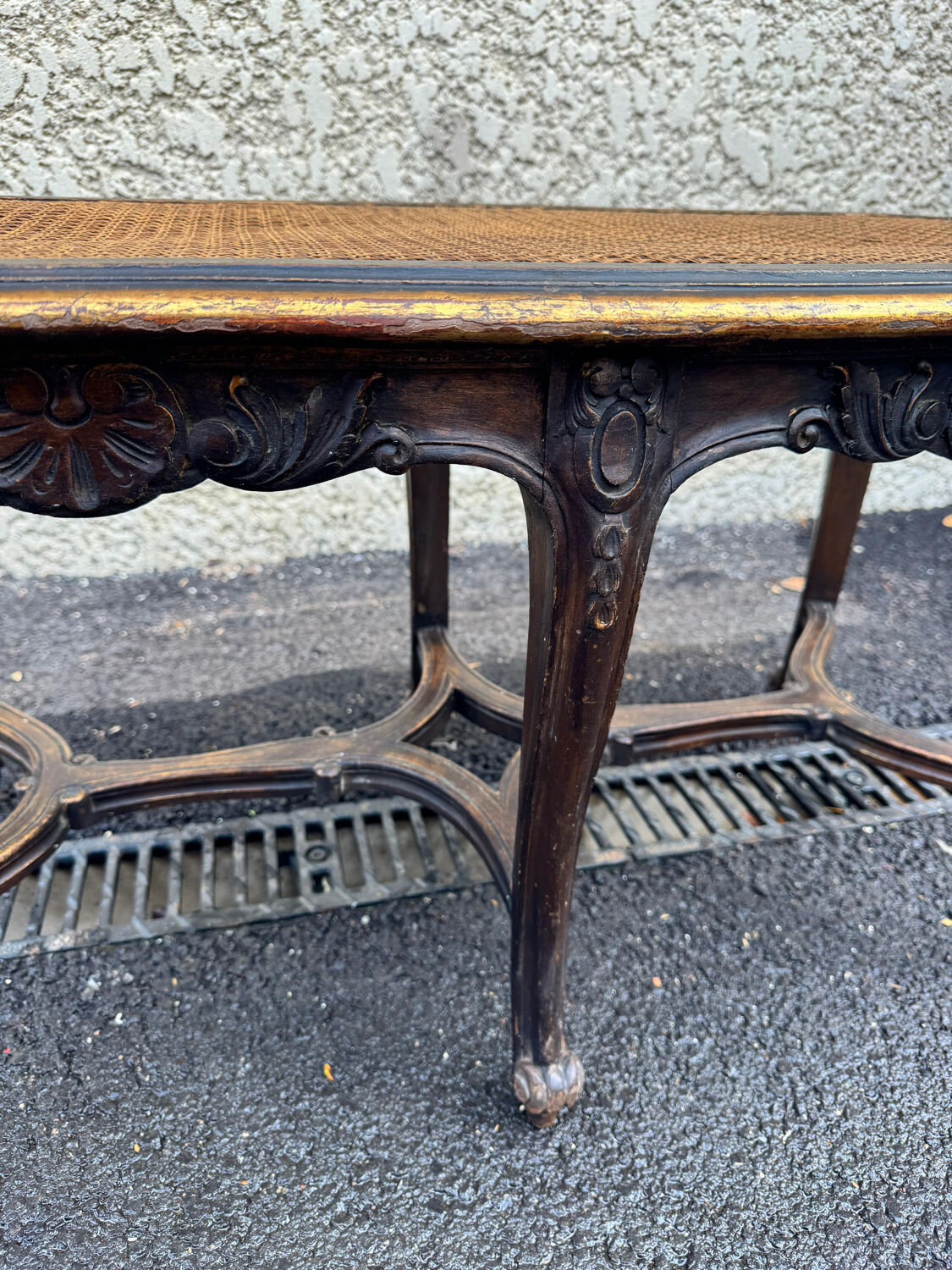 Superb antique piano bench from the late 19th century, Louis XV style
