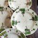 11 dessert plates in slip decorated with grapes Les salins