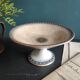 French vintage cake plate or cake stand for desserts or fruit, Sarreguemines, mod. Myosotis