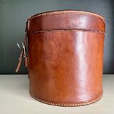 Leather collar box, circa 1900.