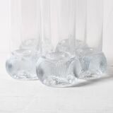 Set of 5 Mid-century Clear Crystal Tumblers / Italy / 1980s