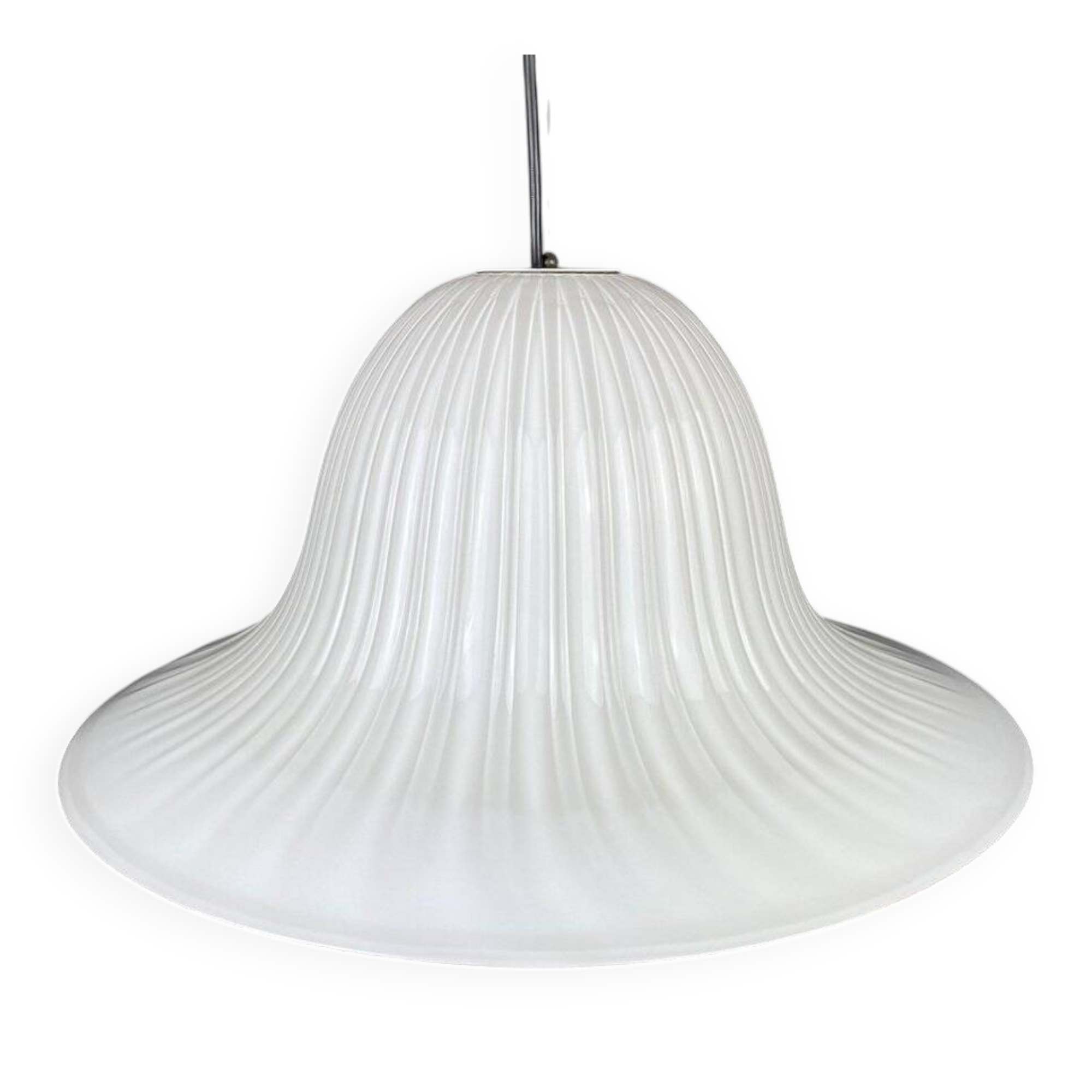 Vintage Murano glass tulip pendant lamp, Italy, 1970s.