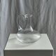 Vintage glass carafe with flattened flared belly handle H18