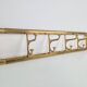 Vintage Art Deco Brass Wall Coat Rack with Folding Hooks, 1930