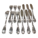 6 fish cutlery sets, 12 pieces, silver-plated metal, Christofle silversmith, Albi pattern