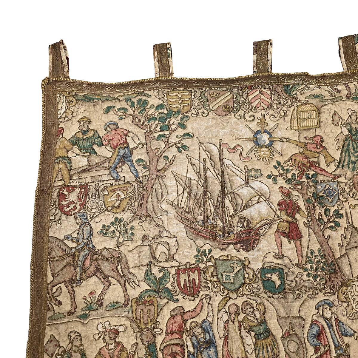 Vintage Rosel Wall Tapestry With Medieval Decor, 1950s