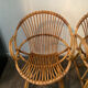 Pair of rattan shell armchairs 60s