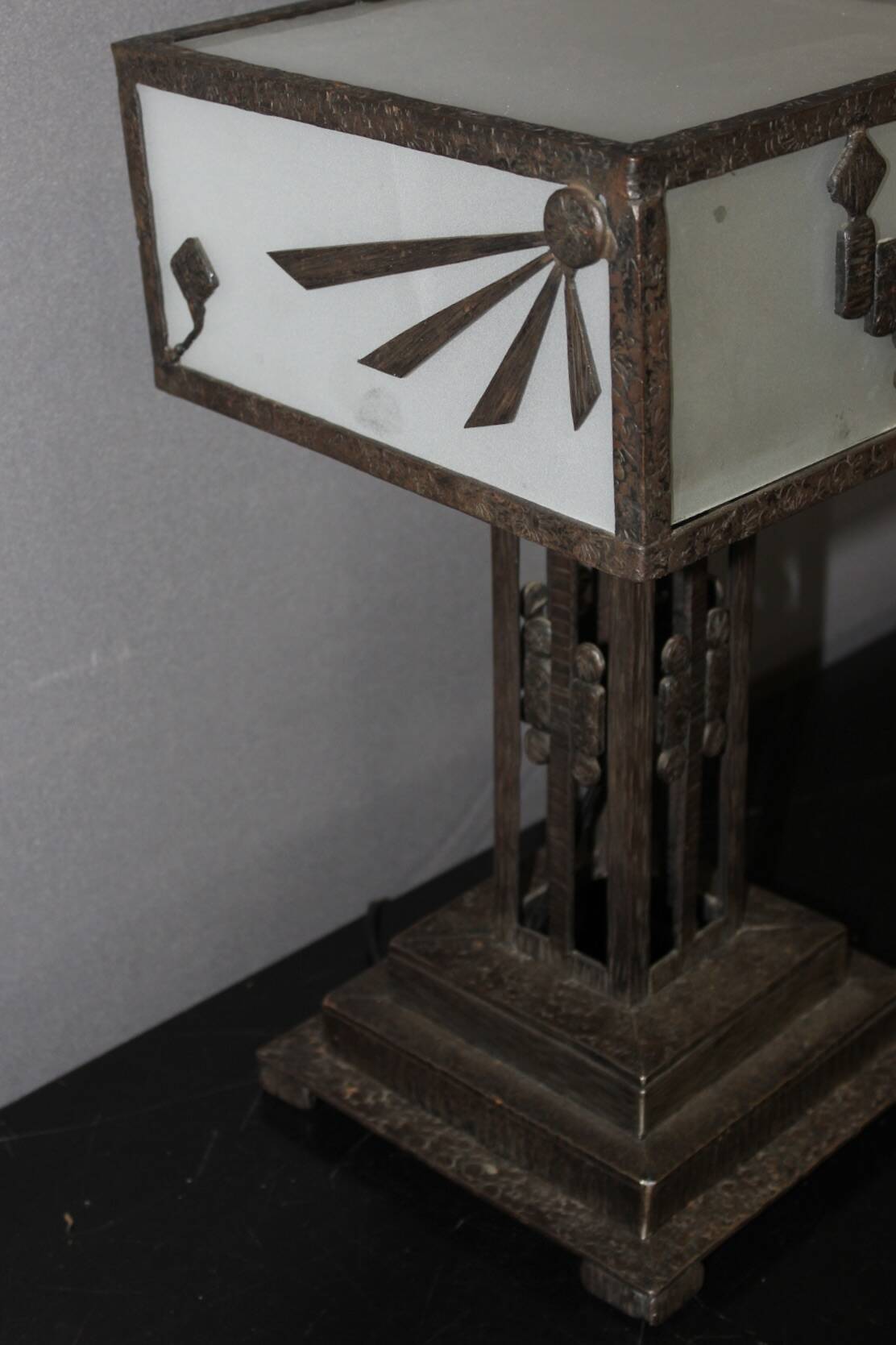 Art Deco period wrought iron lamp circa 1930