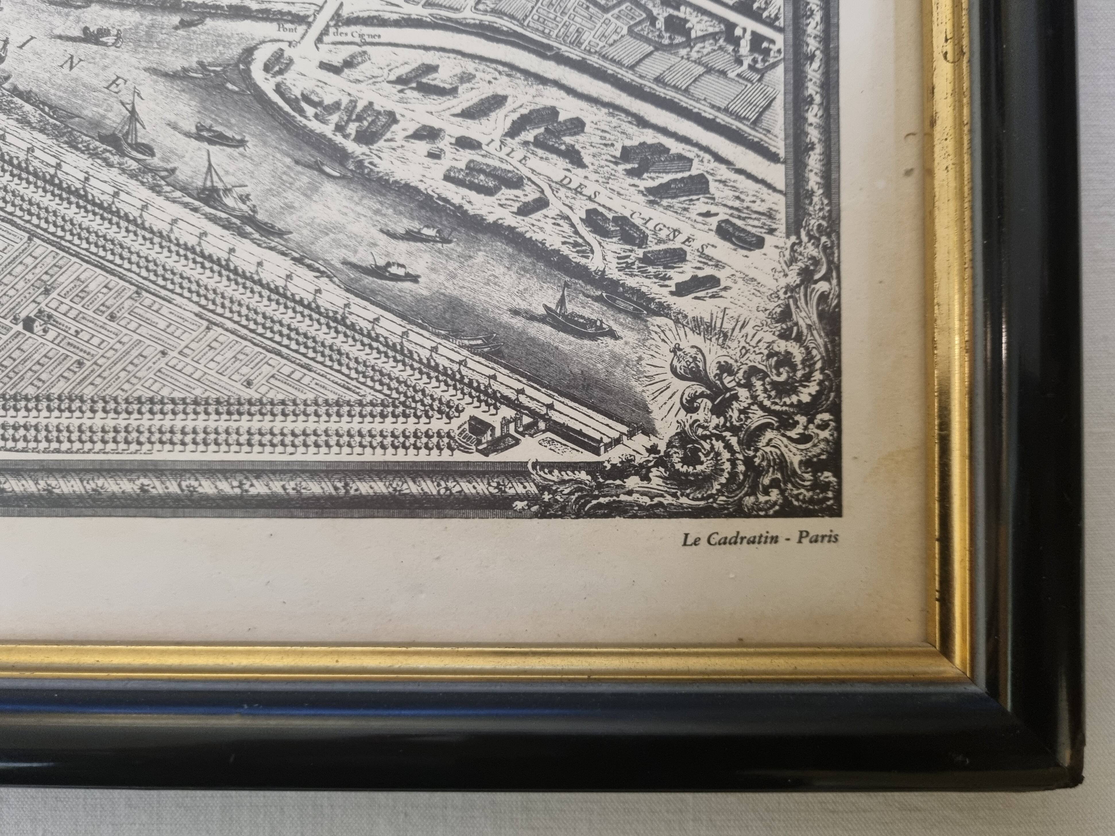 Turgot Plan 1739 – Vintage reproduction framed 100 x 80 cm with glass