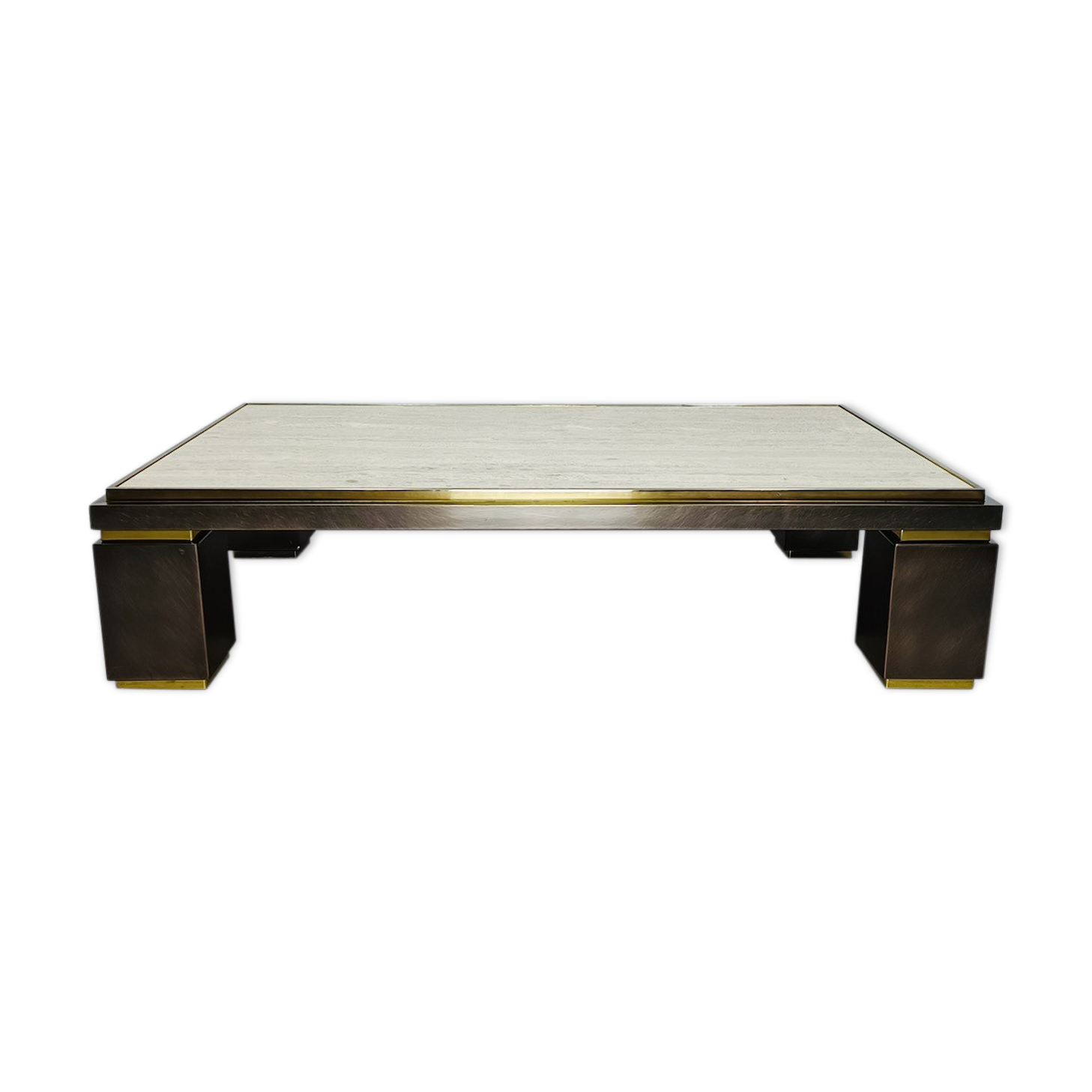 Table basse belgo chrom dewulf travertin