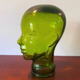 Green glass head