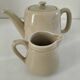 Duo teapot and milk jug in greige ceramic – Vintage bistro style