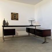 Vintage president corner desk in rosewood design by Gianni Moscatelli vintage