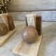 Pair of marble and onyx bookends