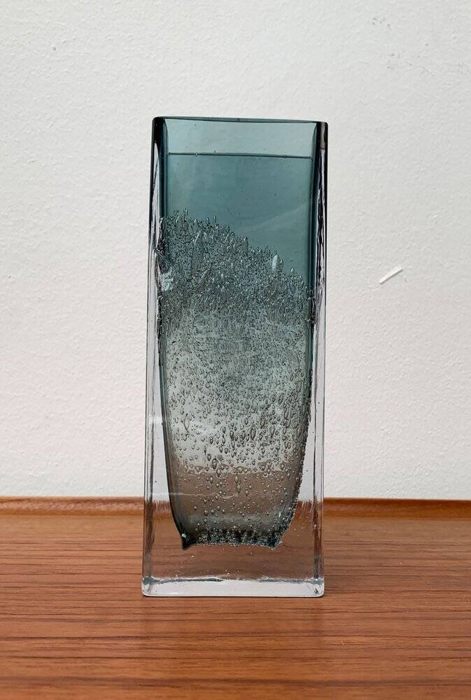 Mid-Century Vase in German Glass Block, 1960s