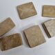 Set of three soft stone jewellery boxes decorated with traditional Tuareg motifs