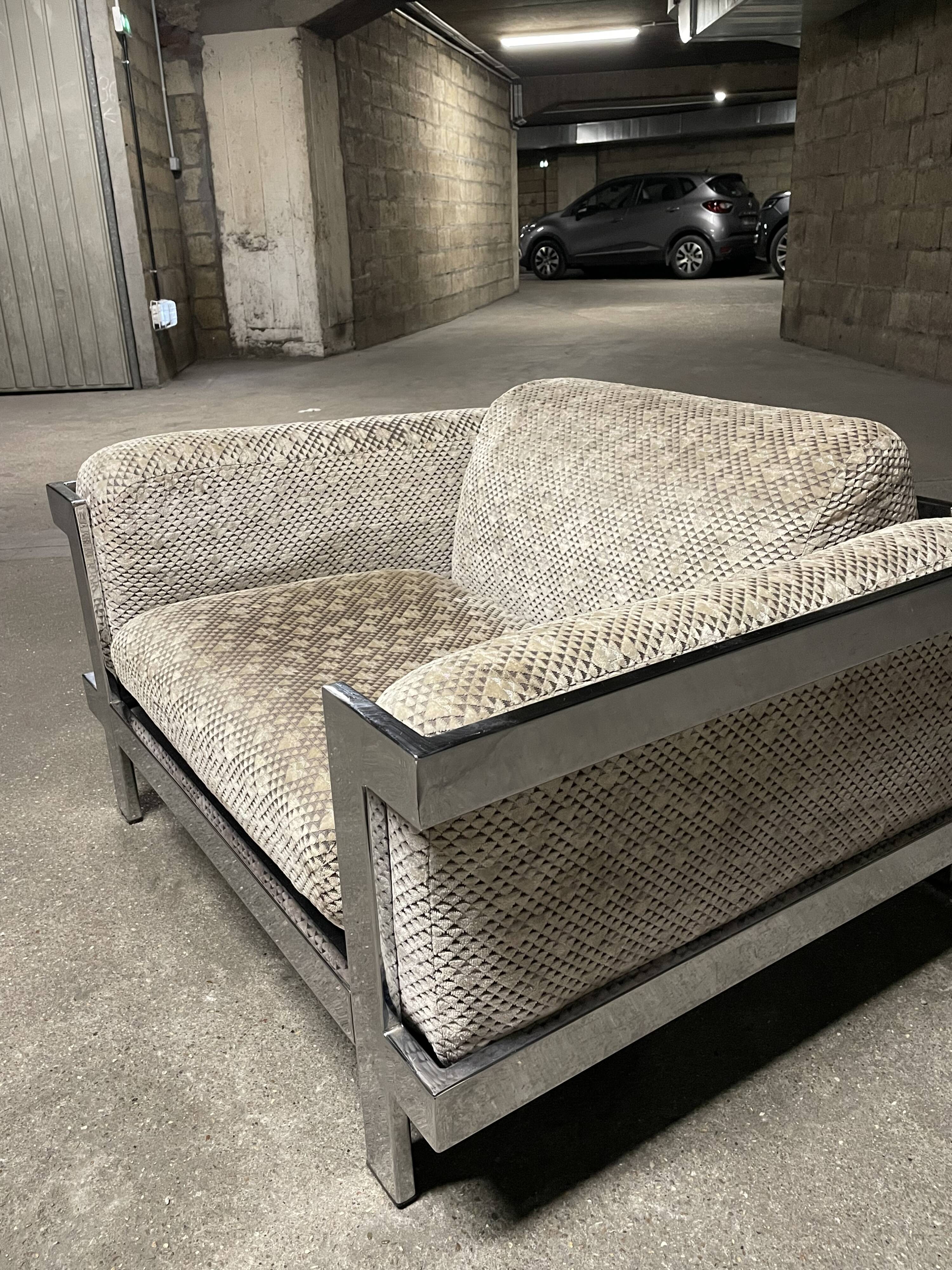 Chrome armchair in the style of Willy Rizzo