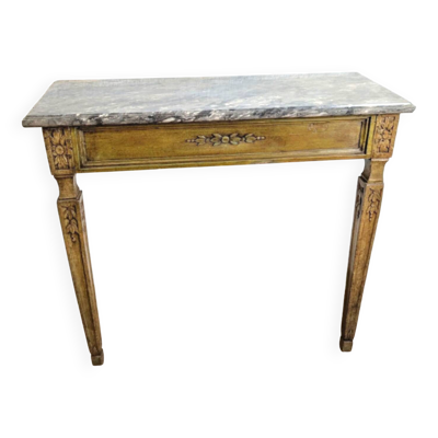 Console en bois laqué à dessus de marbre de style Louis XVI .travail ancien